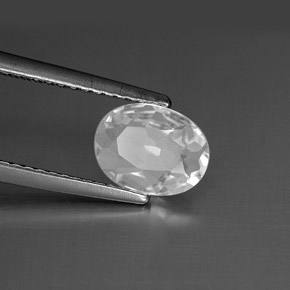 1.21 ct White Topaz Stone, Natural Topaz in Oval Facet Shape for Sale