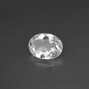 1.48 ct White Topaz Gemstone, Topaz Gem in Oval Facet Shape for Sale.