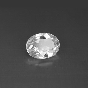 1.48 ct White Topaz Stone, Natural Topaz in Oval Facet Shape for Sale