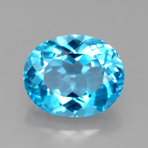 4.73 ct Blue Topaz Gemstone, Topaz Gem in Oval Facet Shape for Sale.