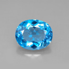 4.66 ct Blue Topaz Gemstone, Topaz Gem in Oval Facet Shape for Sale.