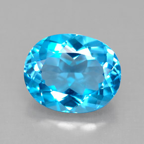 4.73 ct Blue Topaz Gemstone, Topaz Gem in Oval Facet Shape for Sale.