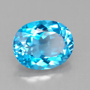 4.73 ct Blue Topaz Stone, Natural Topaz in Oval Facet Shape for Sale