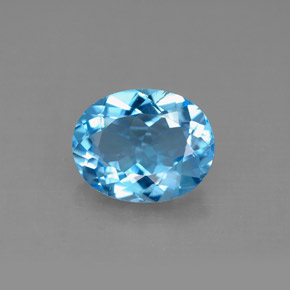 2.94 ct Blue Topaz Gemstone, Topaz Gem in Oval Facet Shape for Sale.
