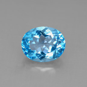 3.54 ct Blue Topaz Gemstone, Topaz Gem in Oval Facet Shape for Sale.