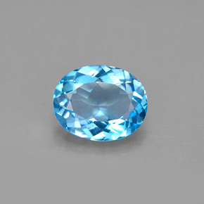 2.90 ct Blue Topaz Gemstone, Topaz Gem in Oval Facet Shape for Sale.