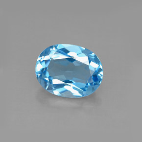 2.22 ct Blue Topaz Gemstone, Topaz Gem in Oval Facet Shape for Sale.