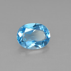 2.22 ct Blue Topaz Stone, Natural Topaz in Oval Facet Shape for Sale