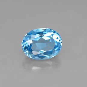 2.66 ct Blue Topaz Gemstone, Topaz Gem in Oval Facet Shape for Sale.