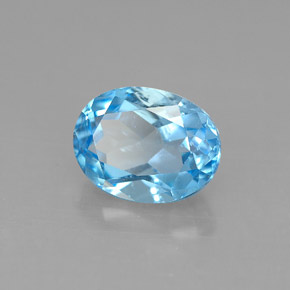 2.53 ct Blue Topaz Stone, Natural Topaz in Oval Facet Shape for Sale