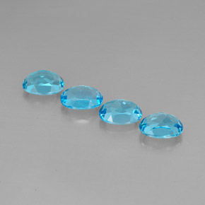 Topaz Gemstone in 9 x 7 mm (calibrated) Size for Sale, Topaz Stone in Swiss Blue Color