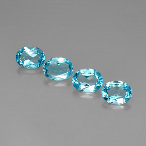 8.79 ct Blue Topaz Gemstone, Topaz Gem in Oval Facet Shape for Sale.