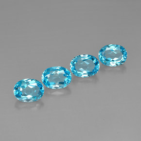 10.45 ct Blue Topaz Stone, Natural Topaz in Oval Facet Shape for Sale