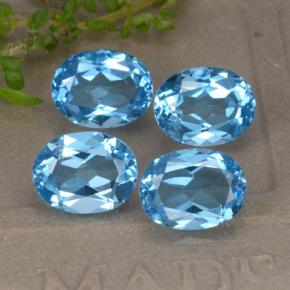 9.40 ctw Blue Topaz Gemstones, Topaz Gems in Oval Facet Shape for Sale.