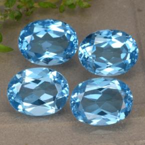 9.40 ctw Blue Topaz Stones, Natural Topaz in Oval Facet Shape for Sale