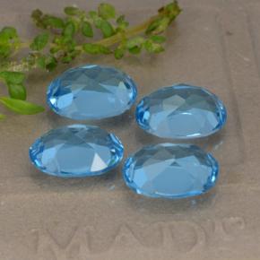 Topaz Gemstones in 9 x 7 mm (calibrated) Size for Sale, Topaz Stones in Swiss Blue Color