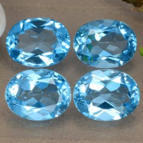 8.92 ctw Blue Topaz Stones, Natural Topaz in Oval Facet Shape for Sale