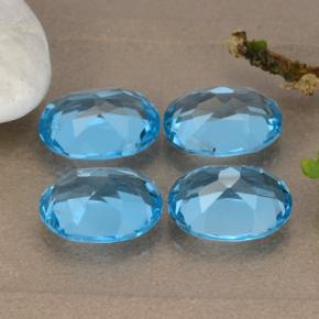 Topaz Gemstones in 9 x 7 mm (calibrated) Size for Sale, Topaz Stones in Swiss Blue Color