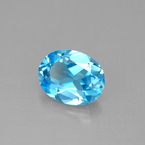 1.91 ct Blue Topaz Gemstone, Topaz Gem in Oval Facet Shape for Sale.