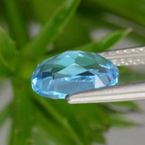 Topaz Gemstone in 9.2 x 7 mm Size for Sale, Topaz Stone in Swiss Blue Color