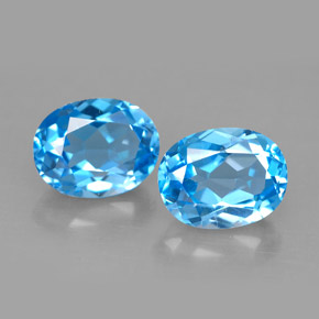 4.75 ct Blue Topaz Gemstone, Topaz Gem in Oval Facet Shape for Sale.