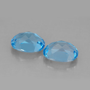 Topaz Gemstone in 9 x 7 mm (calibrated) Size for Sale, Topaz Stone in Swiss Blue Color
