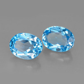 5.02 ct Blue Topaz Stone, Natural Topaz in Oval Facet Shape for Sale