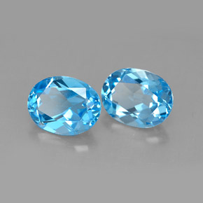 4.37 ct Blue Topaz Stone, Natural Topaz in Oval Facet Shape for Sale