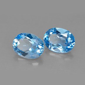 4.53 ct Blue Topaz Stone, Natural Topaz in Oval Facet Shape for Sale