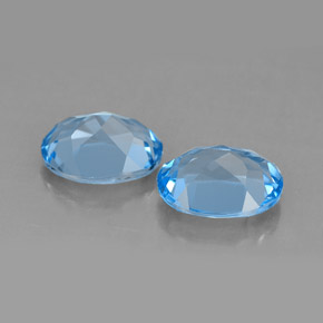 Topaz Gemstone in 9 x 7 mm (calibrated) Size for Sale, Topaz Stone in Swiss Blue Color