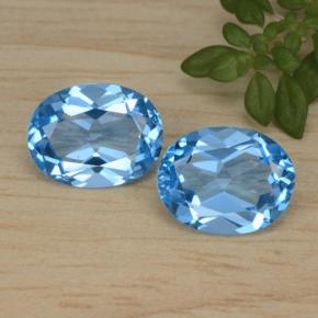 4.50 ctw Blue Topaz Gemstones, Topaz Gems in Oval Facet Shape for Sale.