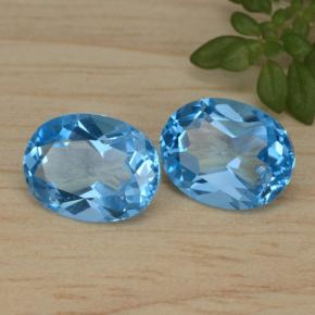4.50 ctw Blue Topaz Stones, Natural Topaz in Oval Facet Shape for Sale