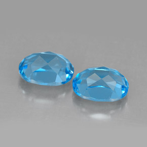 Topaz Gemstone in 9 x 7 mm (calibrated) Size for Sale, Topaz Stone in Swiss Blue Color