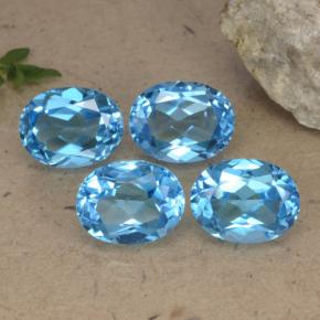 10.33 ctw Blue Topaz Gemstones, Topaz Gems in Oval Facet Shape for Sale.