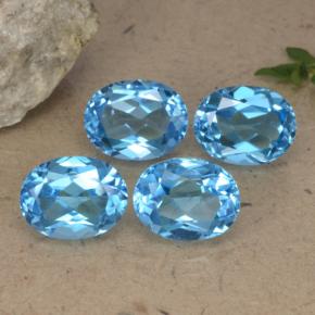 10.33 ctw Blue Topaz Stones, Natural Topaz in Oval Facet Shape for Sale