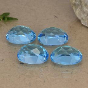 Topaz Gemstones in 9 x 7 mm (calibrated) Size for Sale, Topaz Stones in Swiss Blue Color