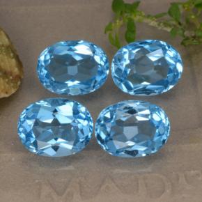 10.68 ctw Blue Topaz Gemstones, Topaz Gems in Oval Facet Shape for Sale.