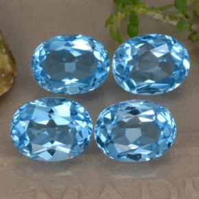 10.68 ctw Blue Topaz Stones, Natural Topaz in Oval Facet Shape for Sale