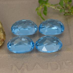 Topaz Gemstones in 9 x 7 mm (calibrated) Size for Sale, Topaz Stones in Swiss Blue Color