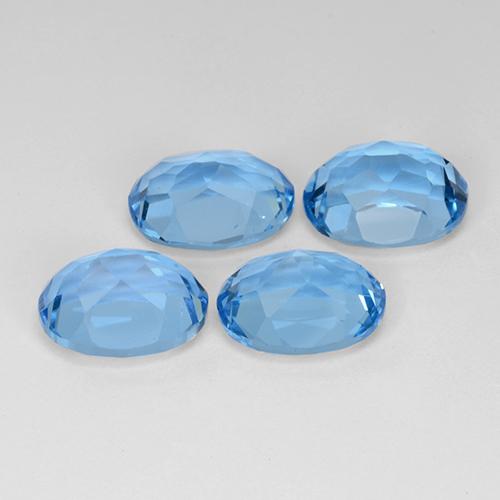 Topaz Gemstones in 9 x 7 mm (calibrated) Size for Sale, Topaz Stones in Swiss Blue Color