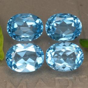10.54 ctw Blue Topaz Stones, Natural Topaz in Oval Facet Shape for Sale