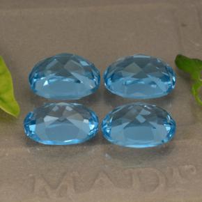 Topaz Gemstones in 9 x 7 mm (calibrated) Size for Sale, Topaz Stones in Swiss Blue Color