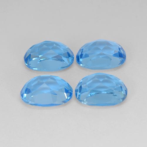 Topaz Gemstones in 9 x 7 mm (calibrated) Size for Sale, Topaz Stones in Deep Azure Color