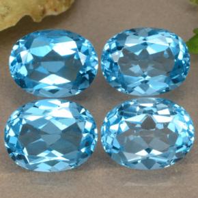 10.39 ctw Blue Topaz Stones, Natural Topaz in Oval Facet Shape for Sale