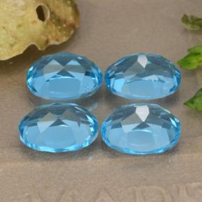 Topaz Gemstones in 9 x 7 mm (calibrated) Size for Sale, Topaz Stones in Swiss Blue Color