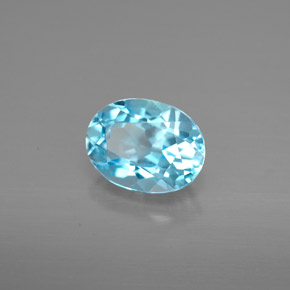 1.54 ct Blue Topaz Stone, Natural Topaz in Oval Facet Shape for Sale