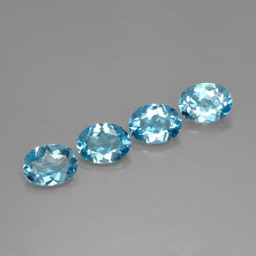 5.82 ct Blue Topaz Gemstone, Topaz Gem in Oval Facet Shape for Sale.