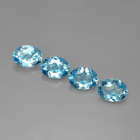 5.82 ct Blue Topaz Stone, Natural Topaz in Oval Facet Shape for Sale