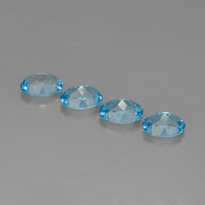Topaz Gemstone in 8 x 6 mm (calibrated) Size for Sale, Topaz Stone in Swiss Blue Color