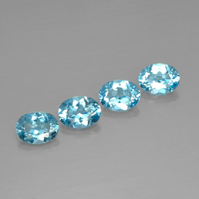 6.19 ct Blue Topaz Gemstone, Topaz Gem in Oval Facet Shape for Sale.